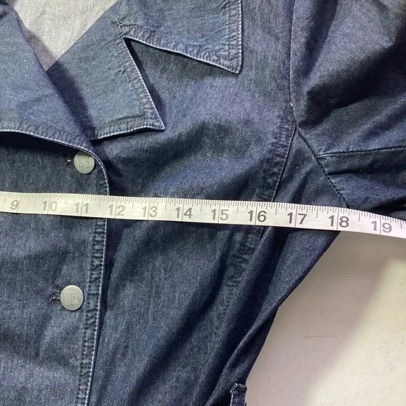 Talbots Double-Breasted Denim Trench Coat - Picture 5 of 7